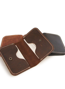 李桂兰堂 手工皮具头层牛皮钱包卡包 原创 短款休闲个性礼物定制