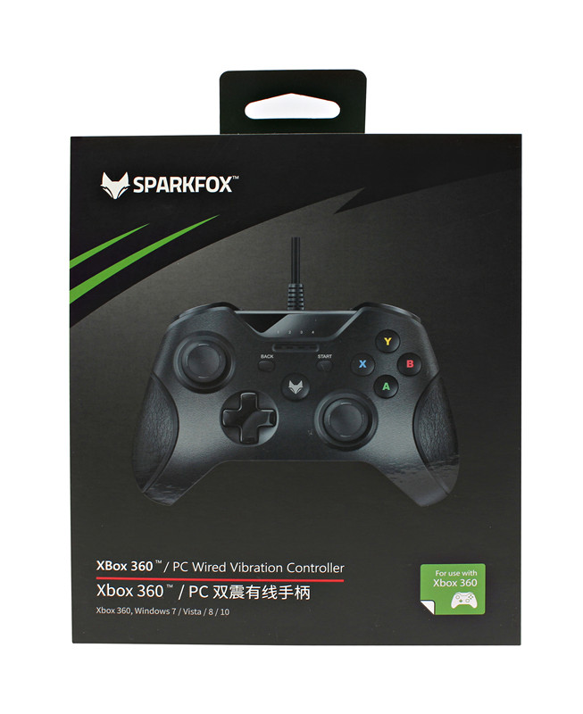 FLASH FOX 오리지널 XBOX360 E 버전 스팀 PC 컴퓨터 진동 라이브 USB 유선 게임 컨트롤러