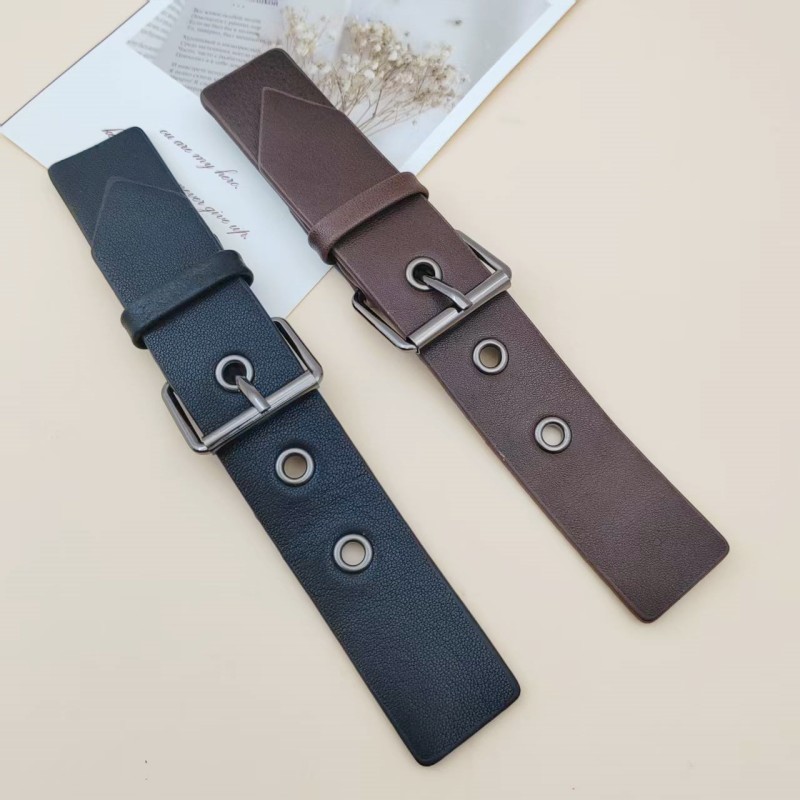 真皮金属搭扣头层牛皮对扣大衣外套皮带衣领装饰皮扣皮毛一体皮袢