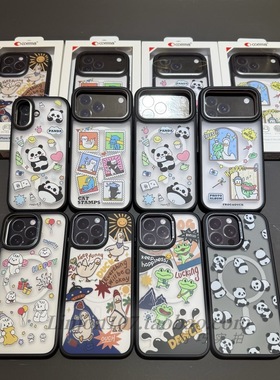 Comma适用于iPhone17promax文创拼贴手机壳16promax磁吸磨砂防摔壳16创意壳17 air