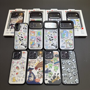 Comma适用于iPhone17promax文创拼贴手机壳16promax磁吸磨砂防摔壳16创意壳17 air