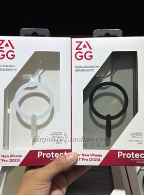 Zagg晶透磁吸15promax全透明防摔防滑手机壳15手机壳烟灰磁吸plus