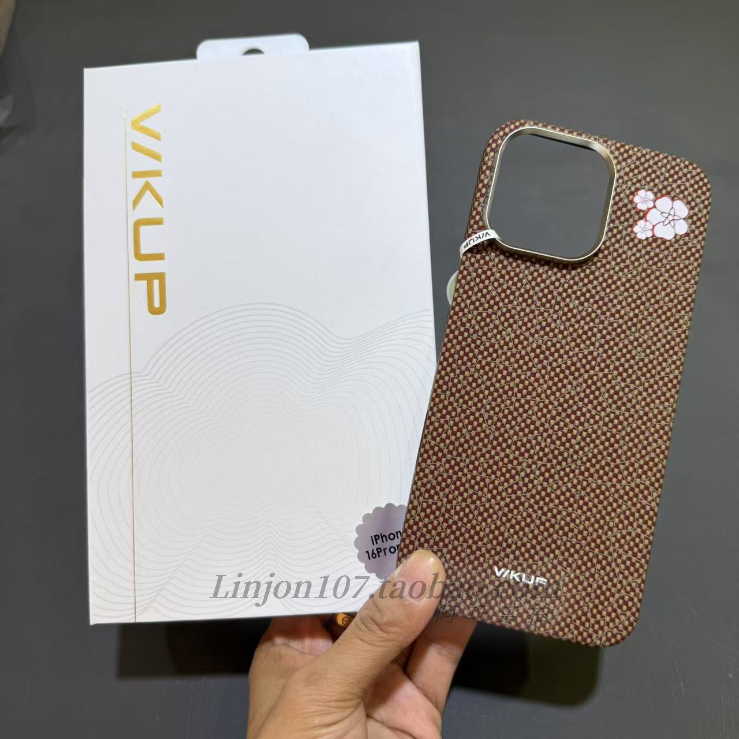 WKUP苹果iphone16promax系列凯夫拉手机壳碳纤维芳纶超薄NFC磁吸2025新款原创冰裂纹海棠花高级感防摔保护套