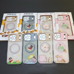 14全包壳 ROCK罐头猪LULU适用于苹果iPhone17ProMax磁吸保护壳涂鸦彩绘16promax卡通手机套超薄防摔15