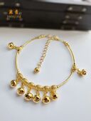 跳舞蹈金色铃铛脚链女简约复古民族风道具复古时尚 男手工森系学生