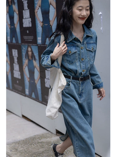 Джинсовая юбка, летнее платье, ретро длинная юбка, рубашка, подходит для подростков