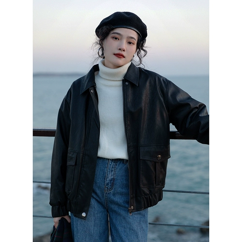 Черная демисезонная бархатная короткая куртка, оверсайз, подходит для подростков