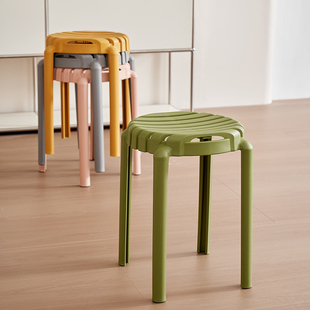 简约凳子加厚塑料凳圆凳户外椅餐凳可叠放等位椅家用凳子备用椅凳
