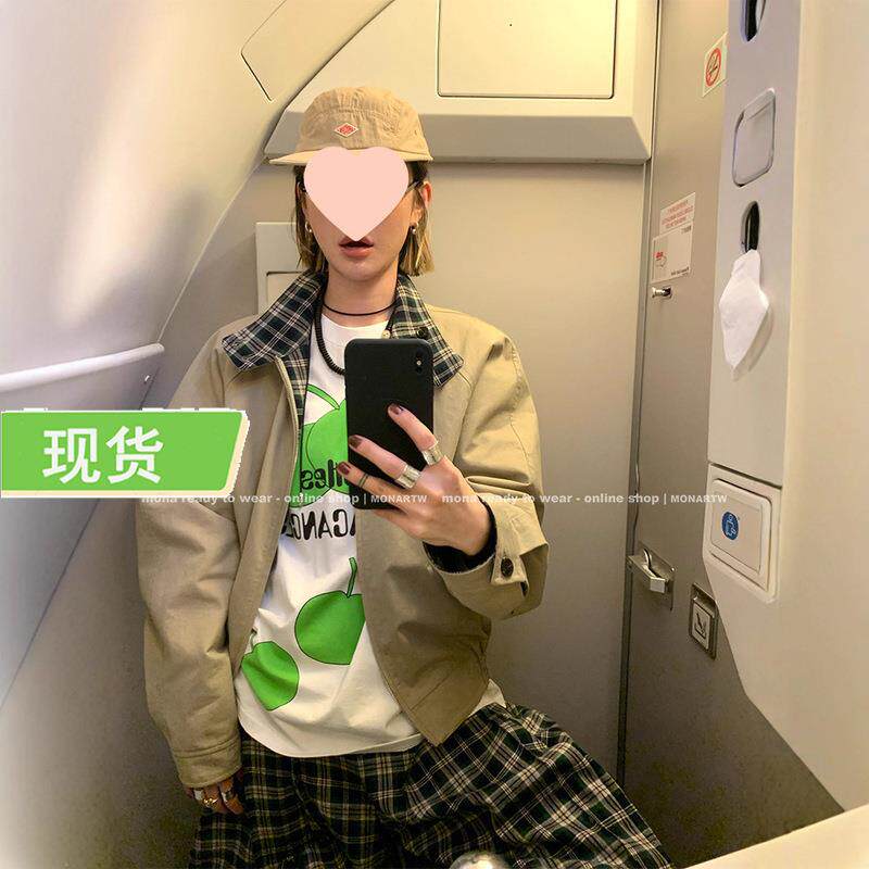 Mona家 工装夹克格子设计 中腰裙裤 高腰裤子套装女小个子 2025新