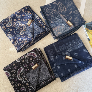 实物美炸!chao复古老钱风佩斯利腰果双面方巾小丝巾头巾领巾高级