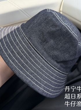 丹宁执着chao复古高品质渔夫帽