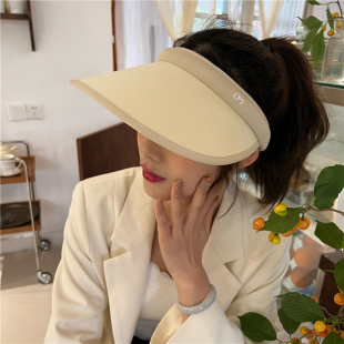 晚晚同款升级版光感科技防晒空草帽女夏防紫外线遮阳帽太阳帽显白