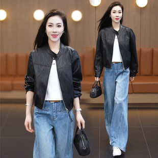 皮衣外套女短款2026春秋新款时尚复古高级感洋气百搭机车夹克上衣