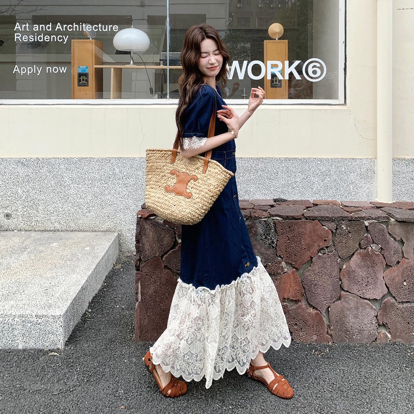 【大货已出】网纱下摆牛仔裙2B175-8499-P145控238，女装连衣裙，浙宝229