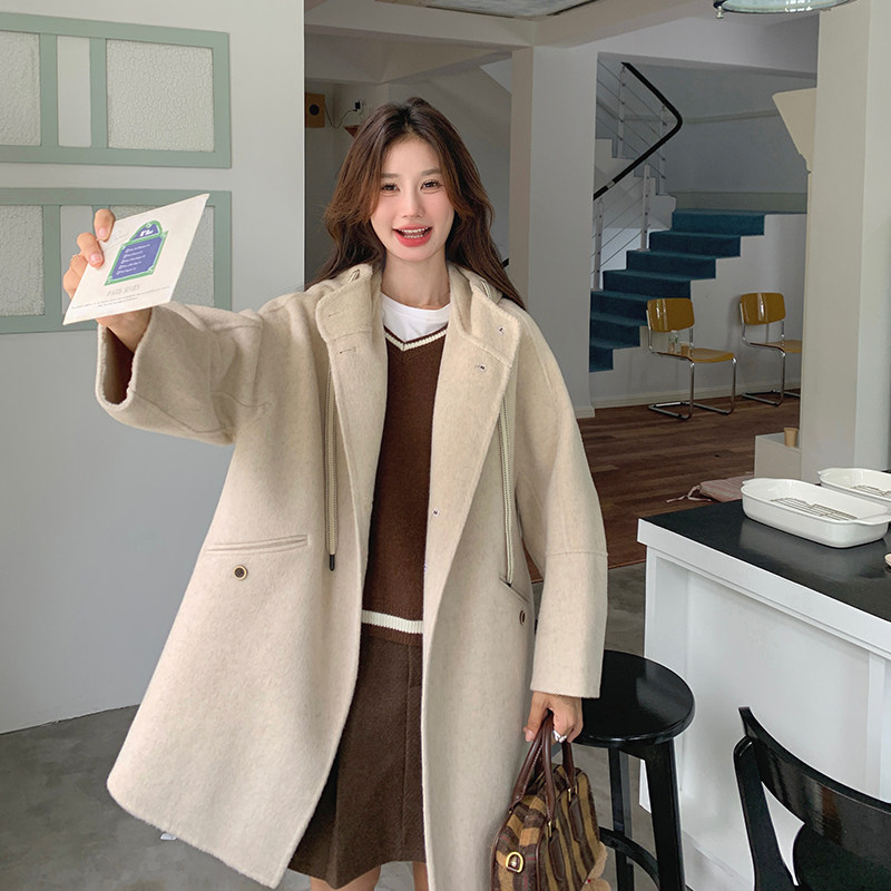 【一直有货】25年燕麦色双面呢外套2B175-8308-P235控348,女装毛呢外套,浙宝229
