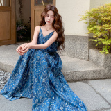 【】夏天蓝色连衣裙2B175-8496-P140控228，女装连衣裙，浙宝229