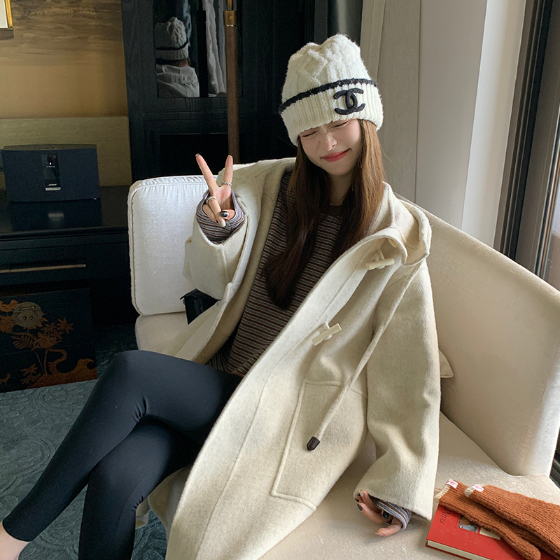 【大货】两色连帽设计感双面呢大衣229-8316-P275控398，女装毛呢外套，浙宝229