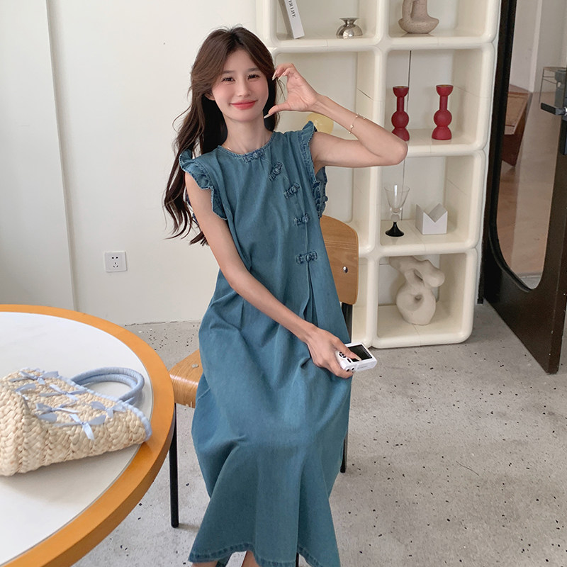 【大货已出】新中式风牛仔中长款连衣裙229-8301-P125控188,女装连衣裙,浙宝229