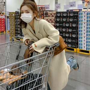 白色赫本风高级感双面羊毛大衣女2025秋冬新款小个子羊绒呢子外套图片