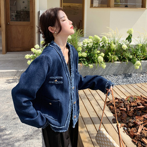 韩系高级感绝美牛仔小香风外套女春秋2025超火好看减龄感夹克上衣图片