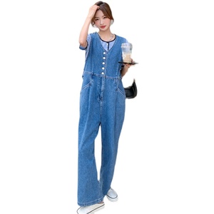 大货 春夏秋冬四季都好卖的连体牛仔裤阔腿裤229-8177-P125控178图片