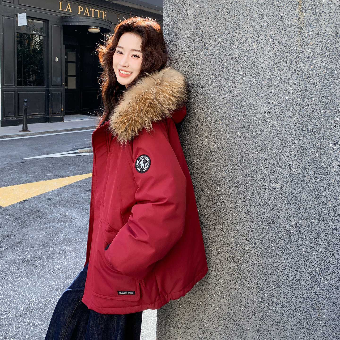 【大货】90绒工装羽绒服送真毛领2B175-8475-P355控528,女装羽绒服,浙宝229