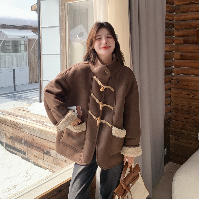 【现货】25年皮毛一体229-8318-P205控298，女装毛呢外套，浙宝229