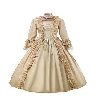香槟色暗纹织绵欧洲宫廷服茶话会lolita哥特式礼服洛可可舞台剧装