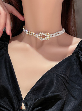 法式复古水钻拼接名媛风脖子饰品