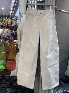 2025爆款 女3019 onebrand米白色灯芯绒加绒植绒加厚保暖弯刀直筒裤