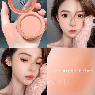 韩国3ce单色腮红蜜桃橘裸粉哑光日系杏色rose 新品 beige nude pea