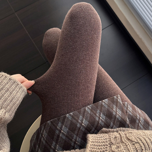 袜 加厚烟灰色连裤 加绒咖啡色打底裤 女外穿保暖软糯羊毛袜子秋冬款
