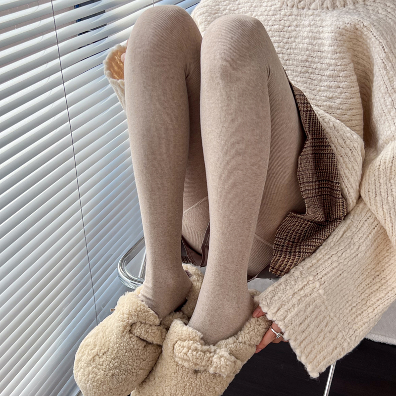 白色连裤袜女秋冬加厚奶咖打底袜