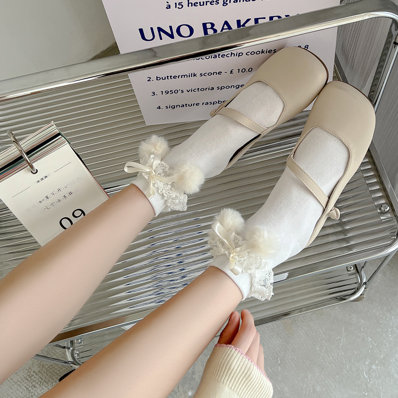 春夏季jk白色短袜女蕾丝花边袜子