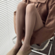 袜 女jk奶白色丝袜波浪纹显瘦烟灰色连裤 秋冬款 天鹅绒咖啡色打底裤