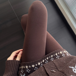 袜日系米白色丝袜 加厚保暖微压烟灰色连裤 咖啡色打底裤 袜女秋冬款