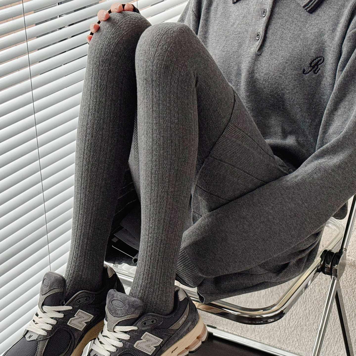 秋冬款加厚加绒烟灰保暖打底裤袜