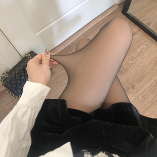 袜jk学姐黑色丝袜假透肉打底裤 黑丝女秋冬款 光腿神器加绒加厚连裤