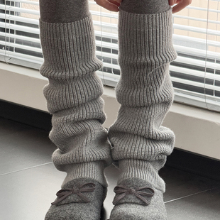 秋冬季 加厚咖啡色lulu袜套女保暖米白色腿套烟灰色普拉提瑜伽袜套