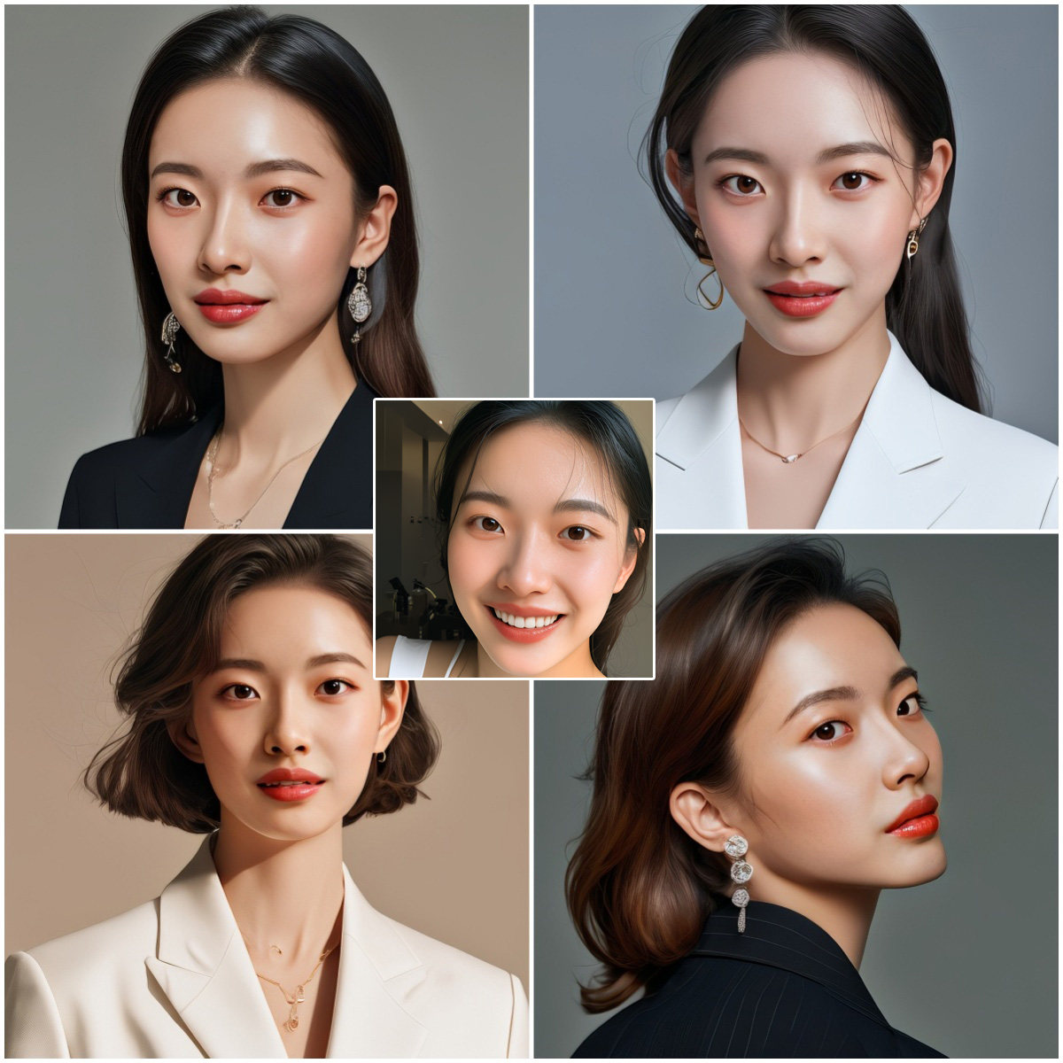 ai韩风少女写真职业人像绘画真人照片头像定制设计手机电脑屏保