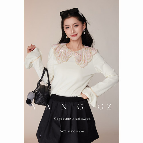 兰精莫代尔蝴蝶领打底衫上衣女