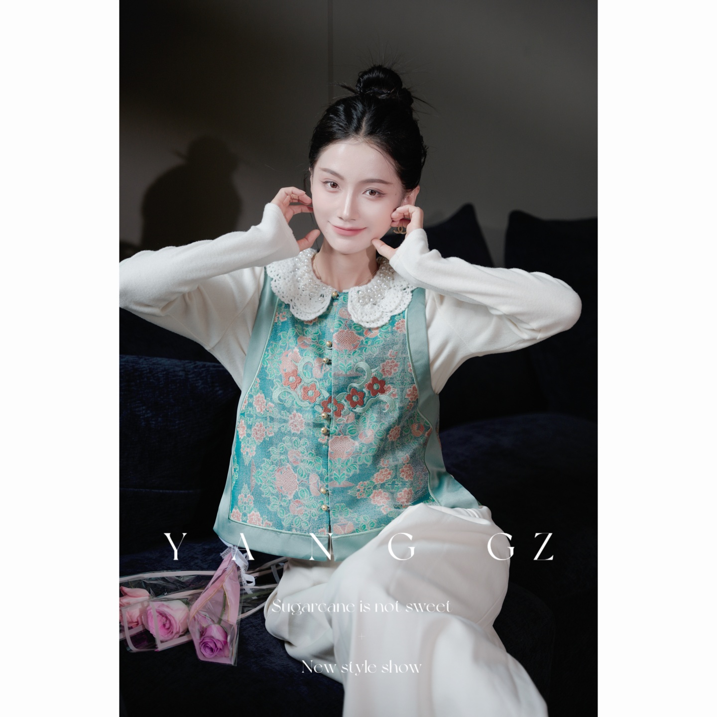 新款秋冬圆领开衫马甲外穿上衣女