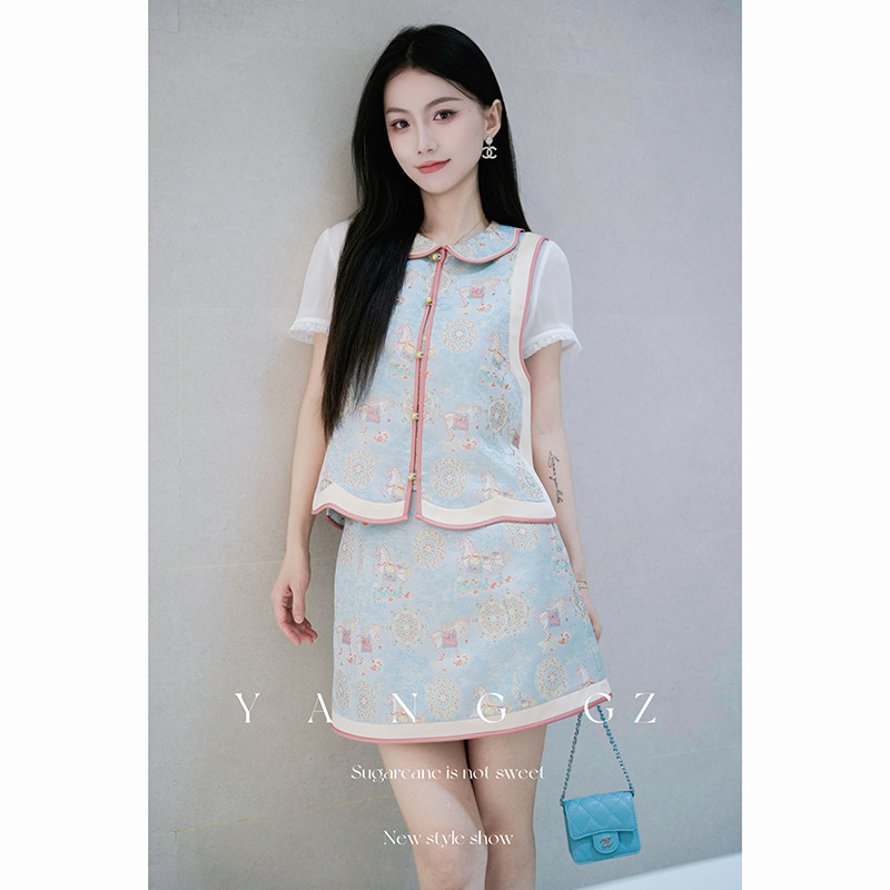 新中式温柔风套装女马甲上衣