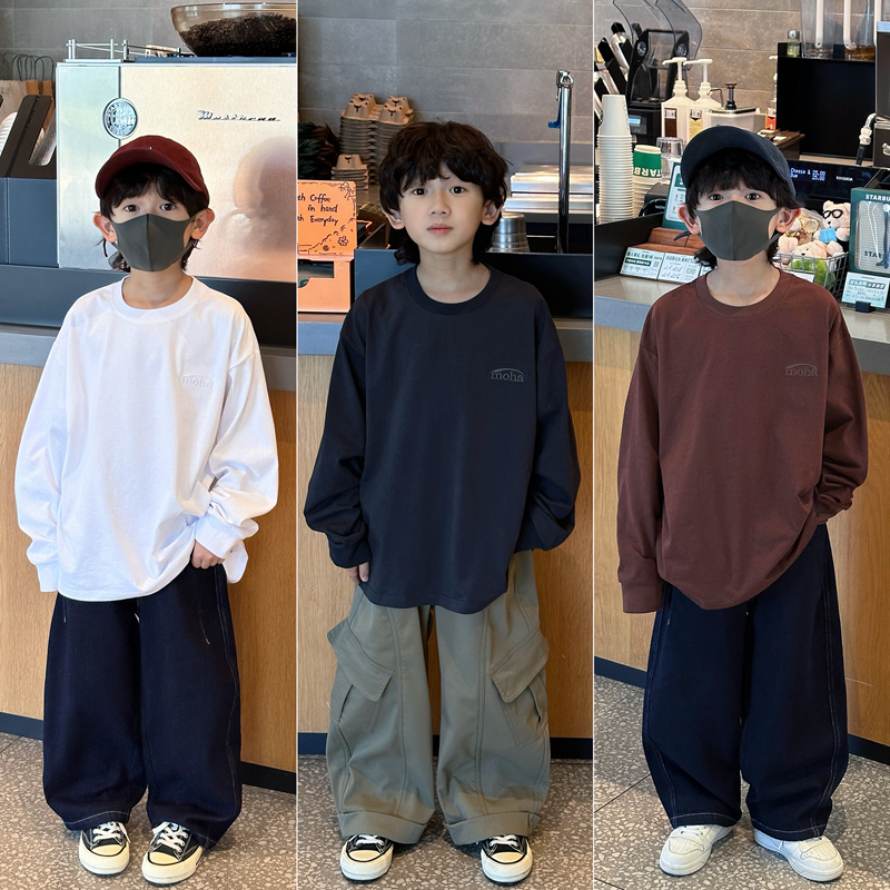 凯文家男童韩版宽松长袖T恤衫