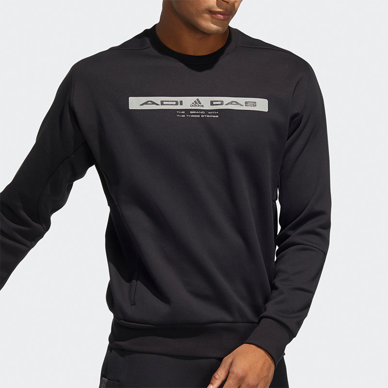 阿迪达斯正品男运动圆领套头卫衣