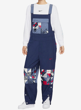 Nike/耐克正品新款男女时尚拼接休闲运动休闲背带裤FQ0365-410