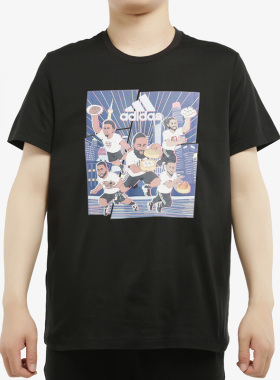 Adidas/阿迪达斯正品夏季新款男子篮球宽松休闲运动短袖T恤GE1058