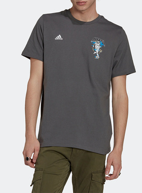Adidas/阿迪达斯正品春季新款足球男子运动休闲短袖T恤HG1952