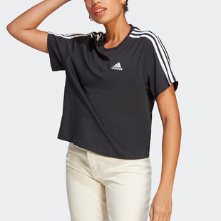 Adidas 新款 女子宽松休闲圆领短袖 运动T恤HR4913 阿迪达斯正品