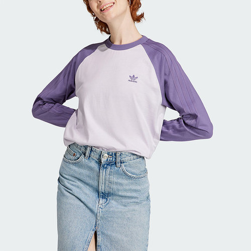 阿迪达斯女子运动圆领长袖T恤